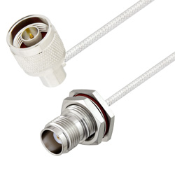Picture of N Male Right Angle to TNC Female Bulkhead Cable Assembly using LC085TB Coax, 2 FT