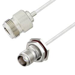 Picture of N Female to TNC Female Bulkhead Cable Assembly using LC085TB Coax, 10 FT