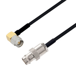 Picture of BNC Female to SMA Male Right Angle Cable Assembly using LC085TBJ Coax, 2 FT