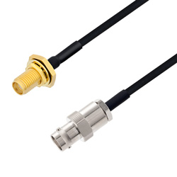 Picture of BNC Female to SMA Female Bulkhead Cable Assembly using LC085TBJ Coax, 2 FT