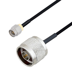 Picture of SMA Male to N Male Cable Assembly using LC085TBJ Coax, 1.5 FT