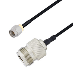 Picture of N Female to SMA Male Cable Assembly using LC085TBJ Coax, 1.5 FT