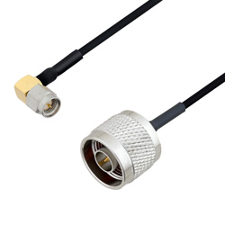 Picture of N Male to SMA Male Right Angle Cable Assembly using LC085TBJ Coax, 2 FT