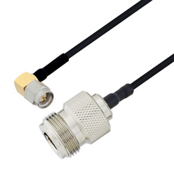 Picture of N Female to SMA Male Right Angle Cable Assembly using LC085TBJ Coax, 3 FT