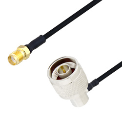 Picture of N Male Right Angle to SMA Female Cable Assembly using LC085TBJ Coax, 3 FT