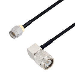 Picture of SMA Male to TNC Male Right Angle Cable Assembly using LC085TBJ Coax, 1.5 FT
