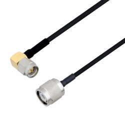 Picture of SMA Male Right Angle to TNC Male Cable Assembly using LC085TBJ Coax, 1 FT