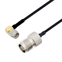 Picture of SMA Male Right Angle to TNC Female Cable Assembly using LC085TBJ Coax, 1.5 FT