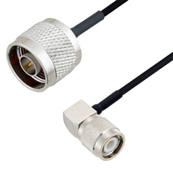 Picture of N Male to TNC Male Right Angle Cable Assembly using LC085TBJ Coax, 6 FT