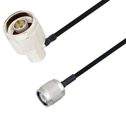 Picture of N Male Right Angle to TNC Male Cable Assembly using LC085TBJ Coax, 1.5 FT