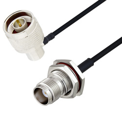 Picture of N Male Right Angle to TNC Female Bulkhead Cable Assembly using LC085TBJ Coax, 10 FT