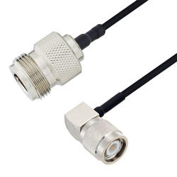 Picture of N Female to TNC Male Right Angle Cable Assembly using LC085TBJ Coax, 1 FT