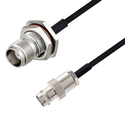 Picture of BNC Female to TNC Female Bulkhead Cable Assembly using LC085TBJ Coax, 1.5 FT