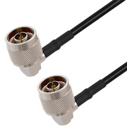 Picture of N Male Right Angle to N Male Right Angle Cable Assembly using RG58 Coax, 1.5 FT
