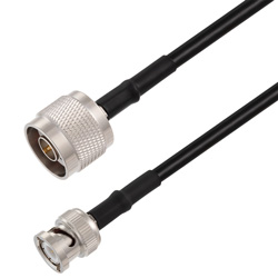 Picture of N Male to BNC Male Cable Assembly using RG58 Coax, 1.5 FT