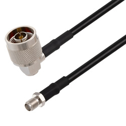 Picture of N Male Right Angle to SMA Female Cable Assembly using RG58 Coax, 10 FT