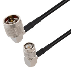 Picture of N Male Right Angle to TNC Male Right Angle Cable Assembly using RG58 Coax, 3 FT