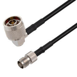 Picture of N Male Right Angle to TNC Female Cable Assembly using RG58 Coax, 3 FT