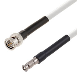 75 Ohm 12G SDI BNC Male to HD-BNC Male Cable Assembly using 4694R-WH Coax,  3 FT