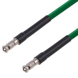 Picture of 75 Ohm 12G SDI HD-BNC Male to HD-BNC Male Cable Assembly using 4694R-GR Coax, 1 FT