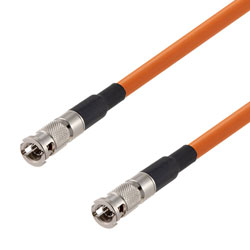 Picture of 75 Ohm 12G SDI HD-BNC Male to HD-BNC Male Cable Assembly using 4855R-OR Coax, 10 FT