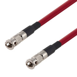 Picture of 75 Ohm 12G SDI HD-BNC Male to HD-BNC Male Cable Assembly using 4855R-RD Coax, 25 FT