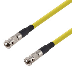 Picture of 75 Ohm 12G SDI HD-BNC Male to HD-BNC Male Cable Assembly using 4855R-YW Coax, 1 FT