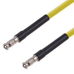 Picture of 75 Ohm 6G SDI HD-BNC Male to HD-BNC Male Cable Assembly using 1694A-YW Coax, 1 FT