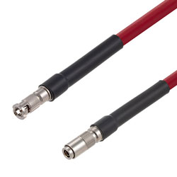 Picture of 75 Ohm 6G SDI HD-BNC Male to 1.0/2.3 Male Cable Assembly using 1694A-RD Coax, 10 FT