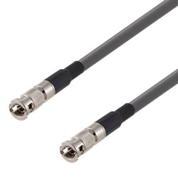 Picture of 75 Ohm 6G SDI HD-BNC Male to HD-BNC Male Cable Assembly using 1855A-GY Coax, 1 FT