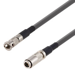 Picture of 75 Ohm 6G SDI HD-BNC Male to 1.0/2.3 Male Cable Assembly using 1855A-GY Coax, 1 FT