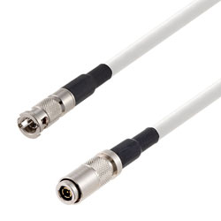 Picture of 75 Ohm 6G SDI HD-BNC Male to 1.0/2.3 Male Cable Assembly using 1855A-WH Coax, 1 FT