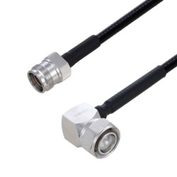 Picture of Fire Rated 4.3-10 Male Right Angle to 4.3-10 Female Low PIM Cable Using SPF-250 Coax Using Times Microwave Parts 2 Feet