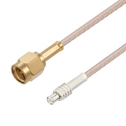 Picture of SMA Male to MCX Plug Cable Assembly using RG-316 Coax, 3 FT