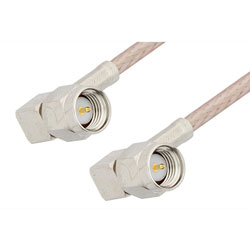Picture of SMA Male Right Angle to SMA Male Right Angle Cable Assembly using RG-316 Coax, 1 FT , LF Solder