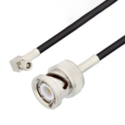 Picture of SMC Plug Right Angle to BNC Male Cable Assembly using RG174 Coax, 2 FT