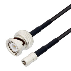 Picture of SMB Plug to BNC Male Cable Assembly using RG174 Coax, 3 FT with HeatShrink