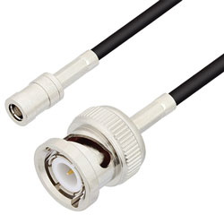 Picture of SMB Plug to BNC Male Cable Assembly using RG174 Coax, 1 FT , LF Solder