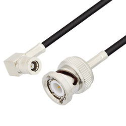 Picture of SMB Plug Right Angle to BNC Male Cable Assembly using RG174 Coax, 2 FT