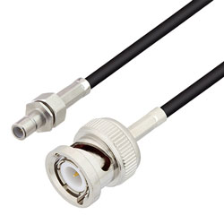 Picture of SMB Jack to BNC Male Cable Assembly using RG174 Coax, 2 FT
