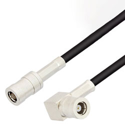 Picture of SMB Plug to SMB Plug Right Angle Cable Assembly using RG174 Coax, 2 FT
