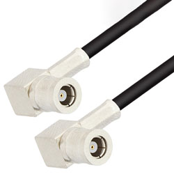 Picture of SMB Plug Right Angle to SMB Plug Right Angle Cable Assembly using RG174 Coax, 2 FT , LF Solder