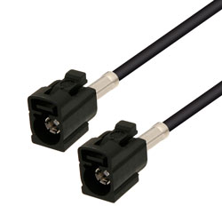 Picture of Black FAKRA Jack to FAKRA Jack Cable Assembly using RG174 Coax, 1 FT