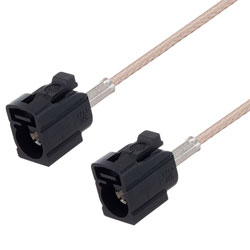 Picture of Black FAKRA Jack to FAKRA Jack Cable Assembly using RG-316 Coax, 1 FT , LF Solder