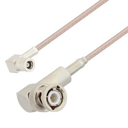 Picture of SMB Plug Right Angle to BNC Male Right Angle Cable Assembly using RG316 Coax, 2 FT , LF Solder