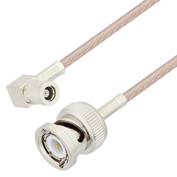 Picture of SMB Plug Right Angle to BNC Male Cable Assembly using RG316 Coax, 3 FT , LF Solder