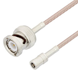 Picture of SMB Plug to BNC Male Cable Assembly using RG316 Coax, 3 FT