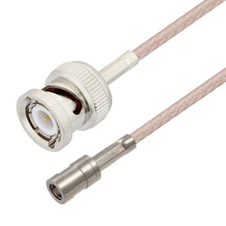 Picture of SMB Plug to BNC Male Cable Assembly using RG316 Coax, 1 FT , LF Solder