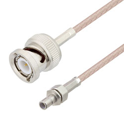 Picture of SMB Jack to BNC Male Cable Assembly using RG316 Coax, 2 FT