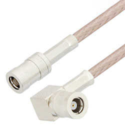 Picture of SMB Plug to SMB Plug Right Angle Cable Assembly using RG316 Coax, 1 FT , LF Solder
